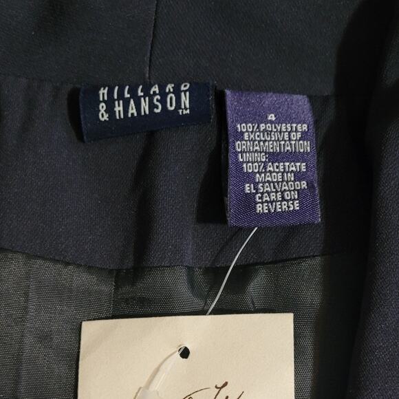 NWT HILLARD & HANSON Womens Black Belted Blazer 4 Single Button Removable Sash - Picture 5 of 14